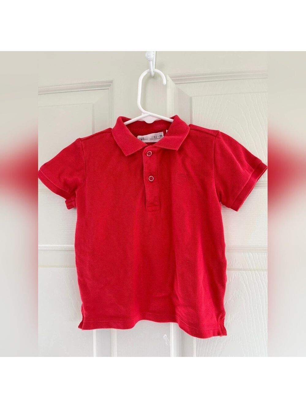 🩵 4/$20 Zara Bright Red/Pink Kids Polo Shirt